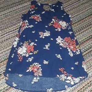 🐙 Old Navy Blue Floral Tunic - Large